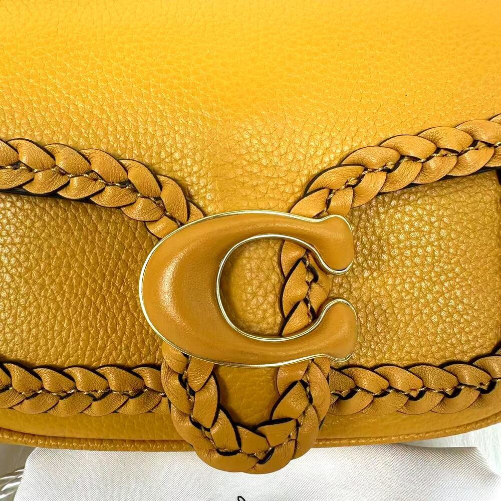 Coach Tabby Leather Crossbody Messenger 19 With Braid- Brass/Buttercup CJ837 NWT - Picture 10 of 13